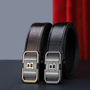 Men’s Premium Leather Automatic Buckle Belt – Black & Brown | Buy 1 Get 1 Free