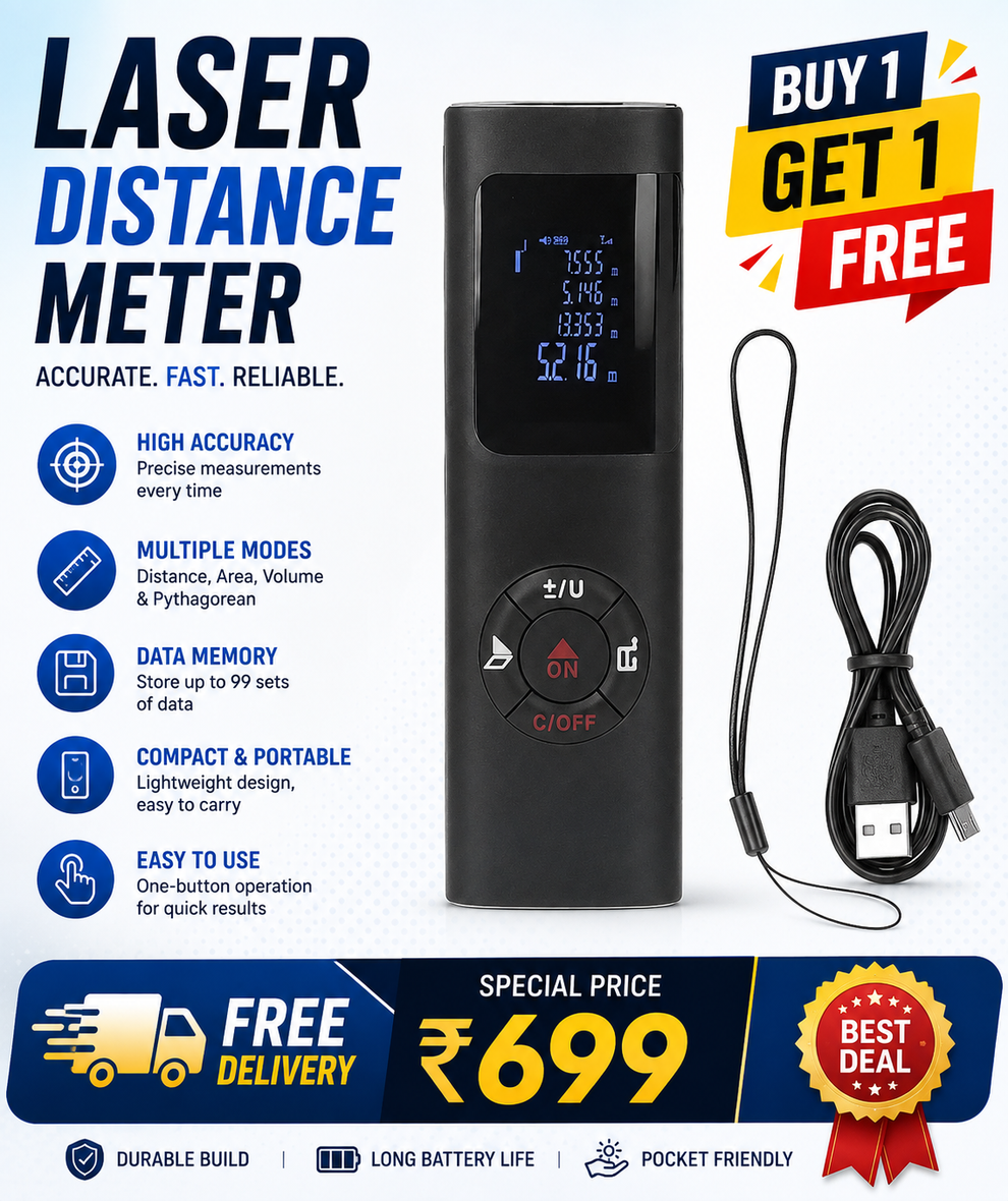 Laser Precision Distance Meter – 40M Range | Measure Anything Instantl ...